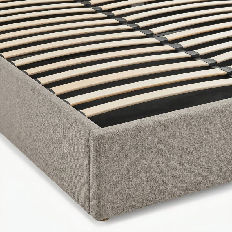 Haiden Upholstered Ottoman Storage Bed, Beige Fabric, King