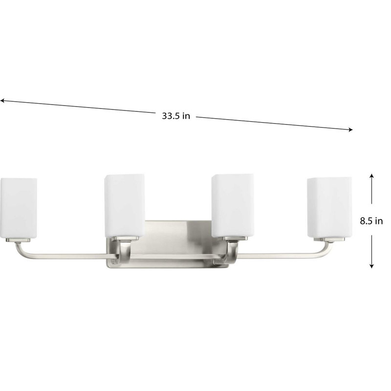 4 - Light Dimmable Vanity Light, Brushed Nickel