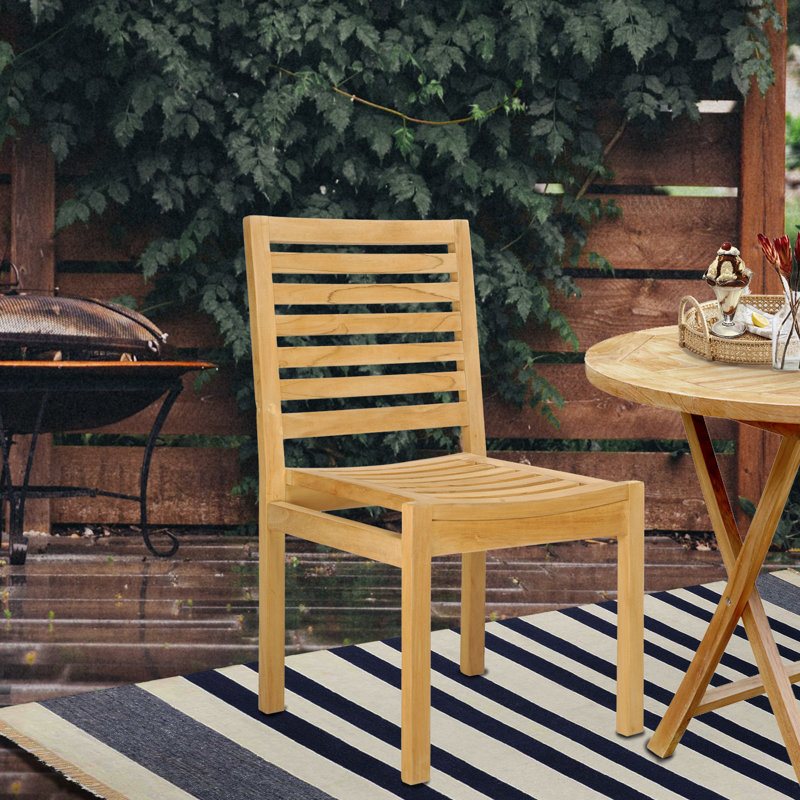 Kasandra Outdoor Teak Dining Side Chair