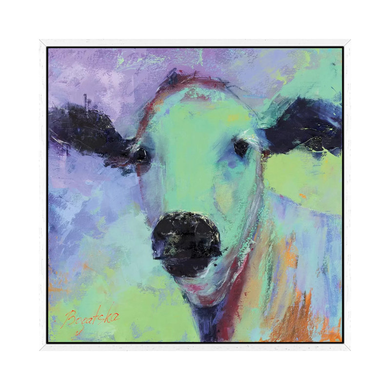 Bos Taurus 1 Piece Painting on Canvas, 93.98cm H x 93.98cm W x 3.81cm D, White Framed