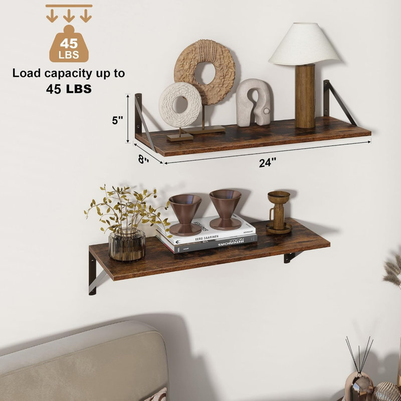 12.7cm H x 60.93cm W Bookcase, Brown