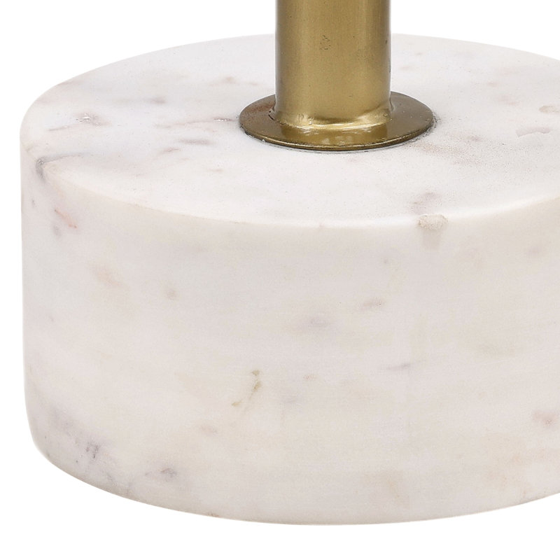 Rachael Marble End Table, White