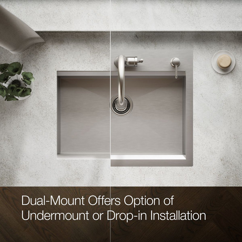 Task27-In X 22-In Top-Mount/Undermount Single-Bowl Workstation Kitchen Sink With Accessories, 2 Hole