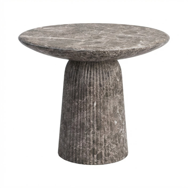 Foundry Select Tithi Faux Emperador Marble Concrete Bistro Table For Indoor And Outdoor Use
