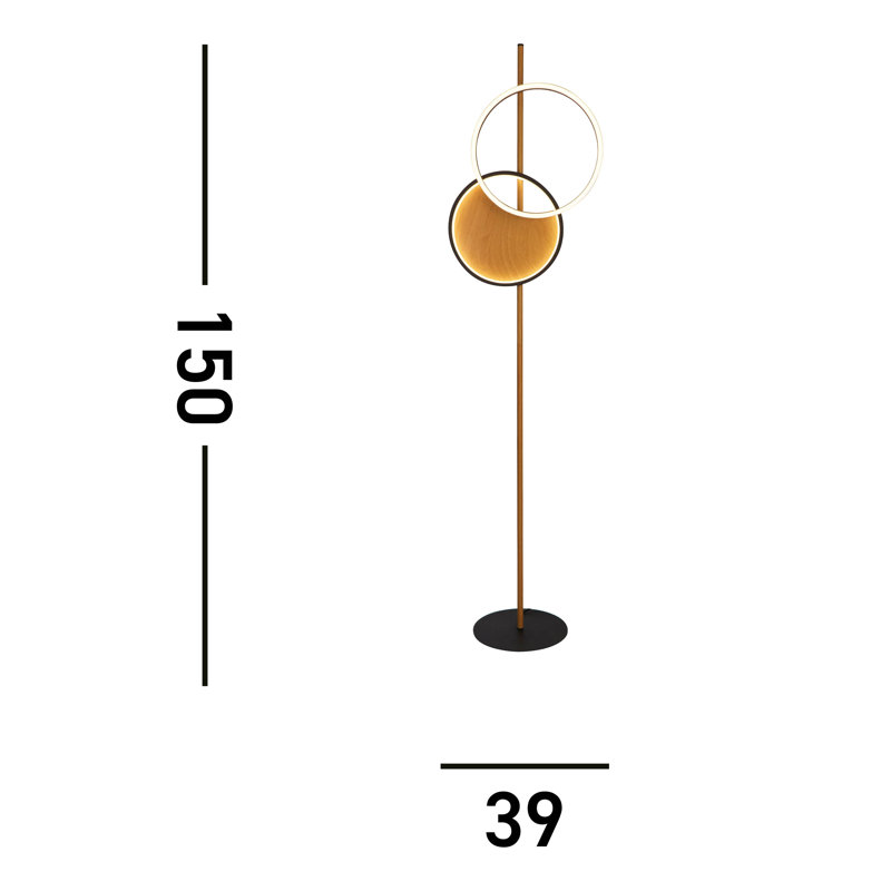 Chatav 150cm Black And Brown LED Traditional Floor Lamp