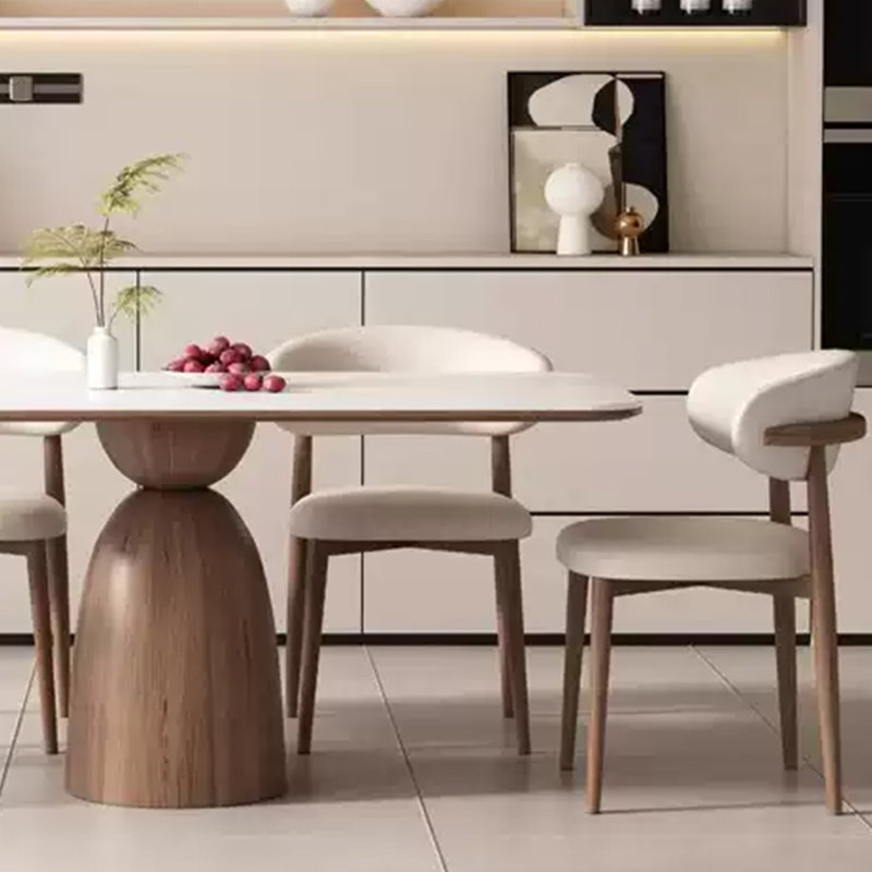 Solid Wood Rock Slab Dining Table, 29.52"H x 62.99"L x 31.49"W