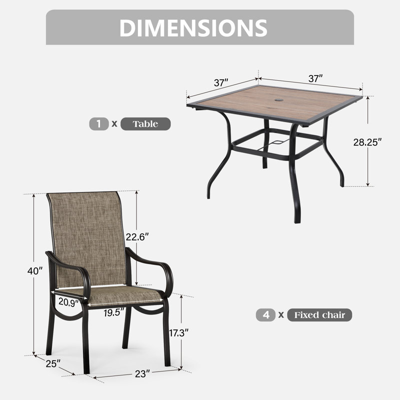 4-person Patio Dining Outdoor Table Set