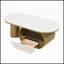 Table basse moderne ovale avec pieds en métal doré pour le salon, le rangement peu encombrant Assemblage facile-1652042366