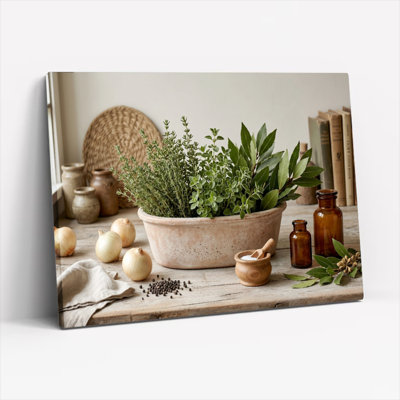 "Gallery Wrap", art mural sur toile pour le salon, la chambre à coucher, le bureau ou le vestibule - décoration murale décorative avec nature morte à base de plantes