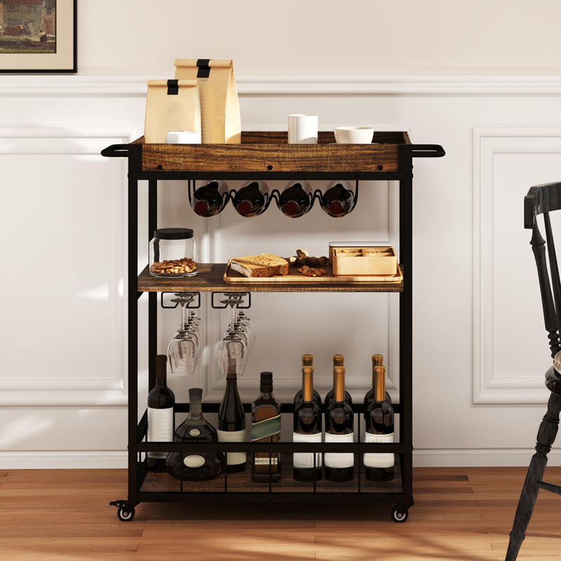 Wood Bar Cart