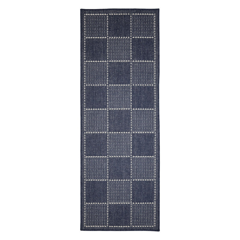 Check Gel Flatwe Navy, Rectangle 60 x 110 cm