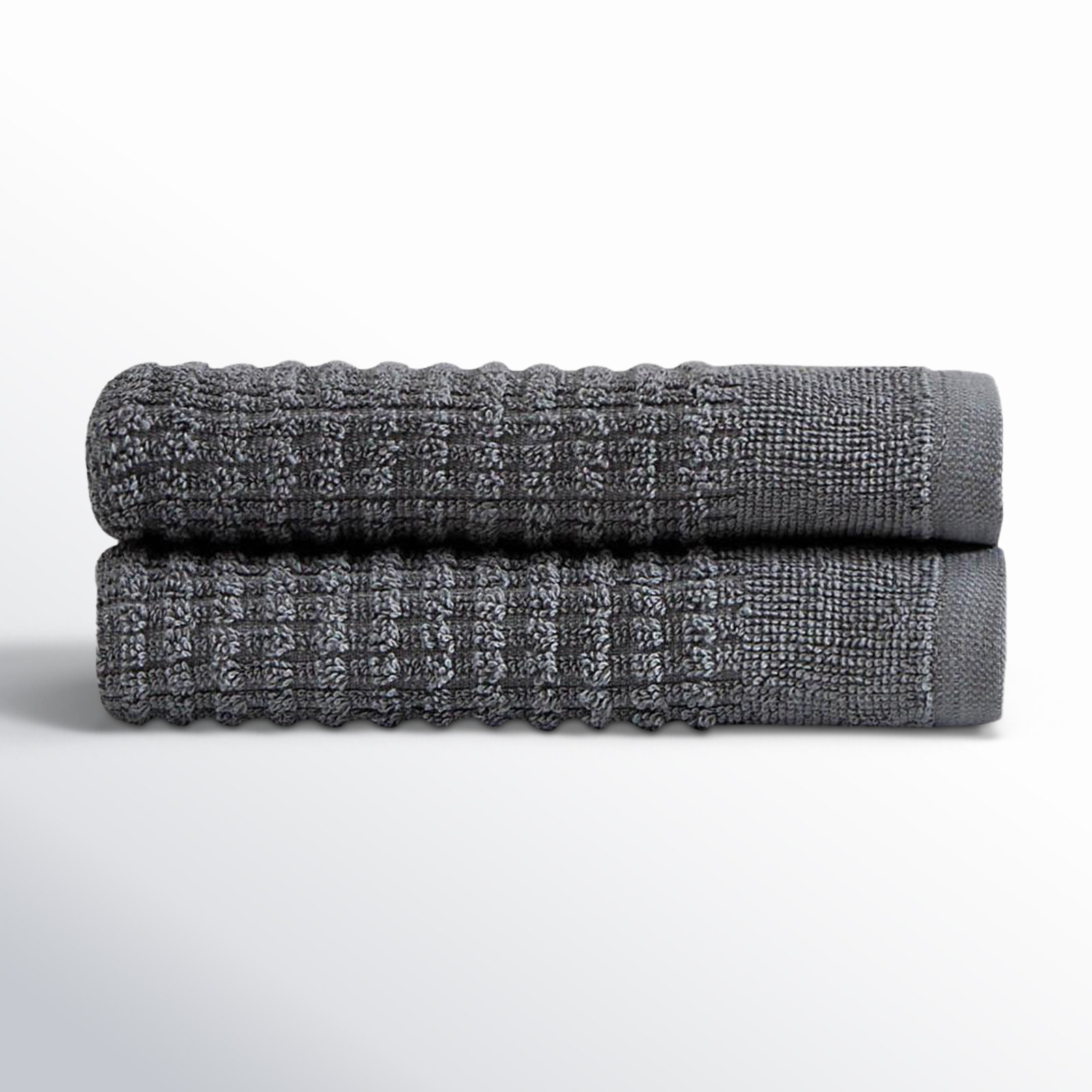 Earline 2-Piece Turkish Cotton Washcloth Set, Gray