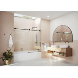 Eclipse 68 - 72 in. x 60 in. Fully Frameless Sliding Bathtub Door