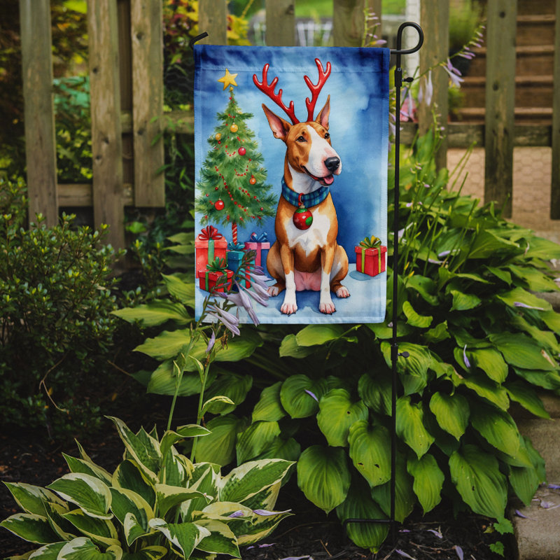 Drapeau de Noël renne de jardin, Bull-terrier