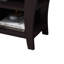 Meuble télé avec pieds courbés en bois et 4 tablettes, 60 po, brun
