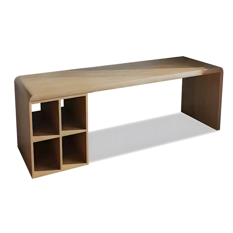 Bureau d'écriture en bois massif, H 29,53 po x l 70,87 po x P 27,56 po