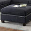 3 pièces Canapé modulaire en polyfibre noir avec méridienne réversible