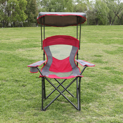 2-Pack Shanel Folding Camping Chair with Canopy – UV-Protective, Mesh, Cup Holders, Portable Steel Frame, 14lbs, Easy Setup