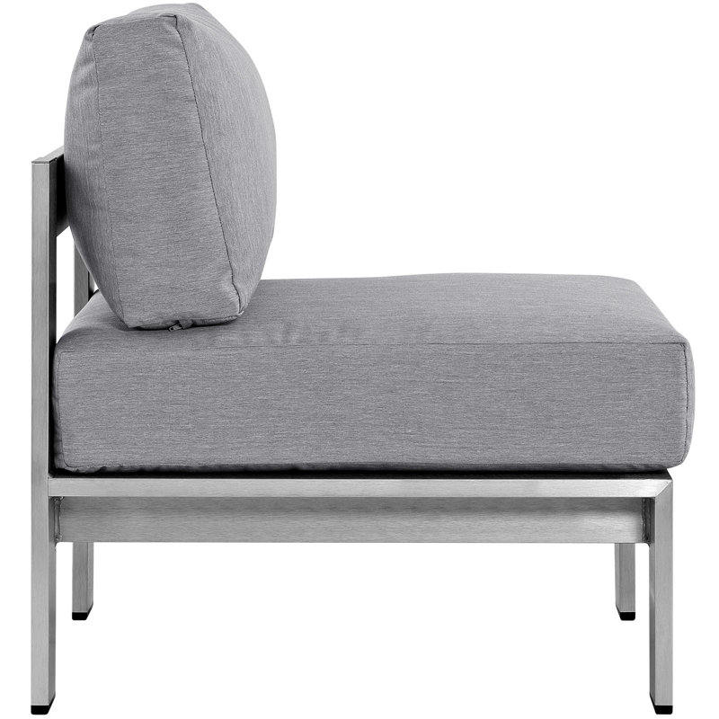 Shore Patio Chair with Cushions, Gray