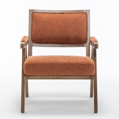 Nordic-Style Solid Wood Cotton-Linen Accent Single Chair
