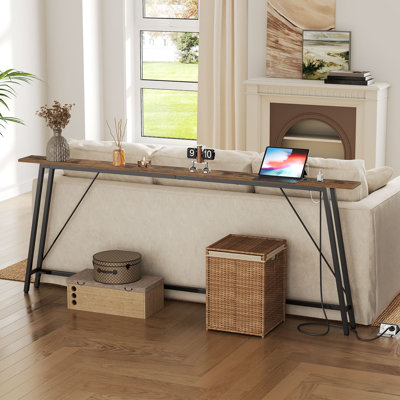 Sneed Narrow Console Table with Power Outlets Entryway Table 
