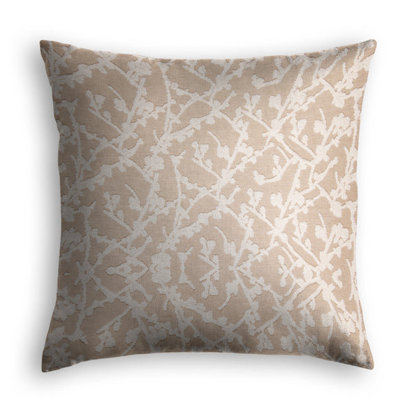 Housse et insert de coussin décoratif en coton, 18 po x 18 po, Beige