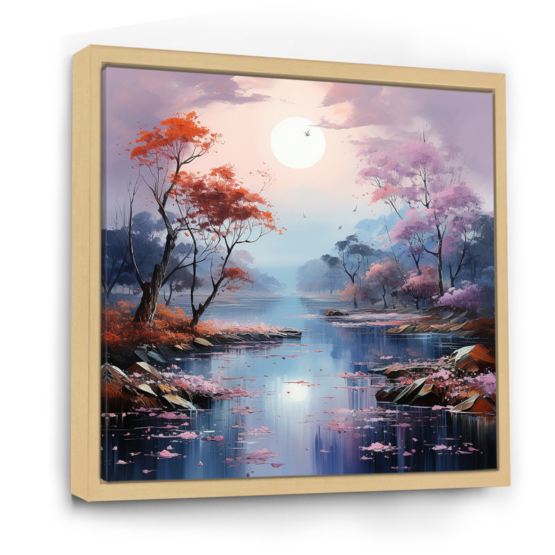 «Mystical Lakes Charm», impression sur toile, Cadre naturel flottant, H 16 po x l 16 po x P 1 po