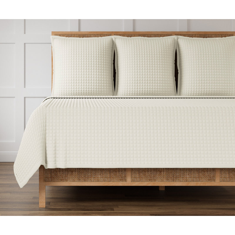 Ready-to-Bed Coverlet, Ivory, King Quilt