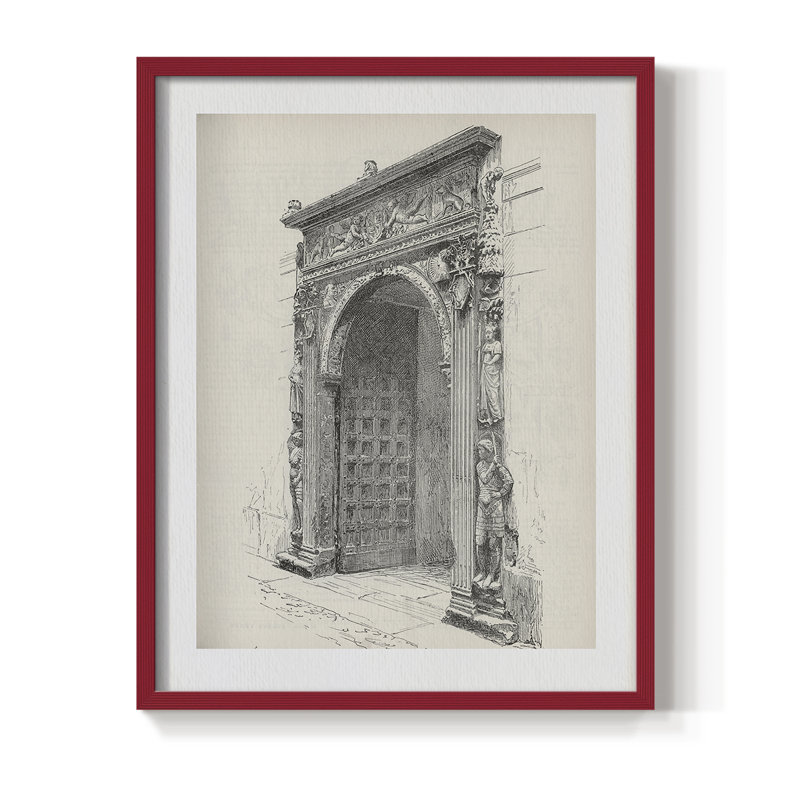 Reproduction encadrée rétro en bois massif XCVII, H 21 po x l 17 po, Red