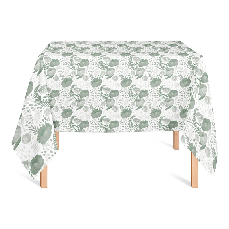 Simple Floral Yellow 2 Tablecloth, White