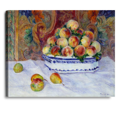 «Still Life with Peaches» par Pierre-Auguste Renoir, reproduction d'art sur toile, estampe numérique
