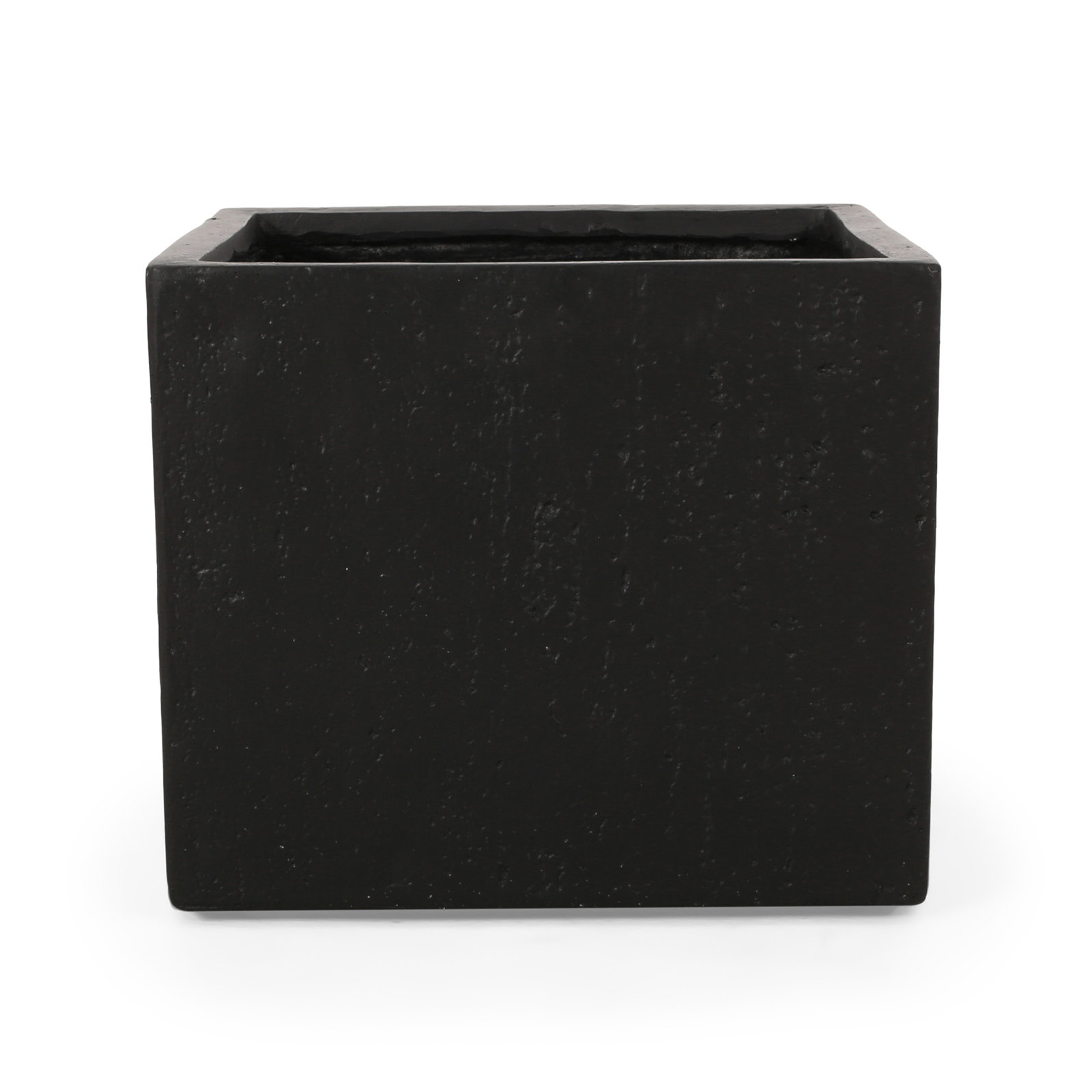 Shiner Lightweight Concrete Planter Box Set, Black, 2, 18.75" H x 21.5" W x 21.5" D