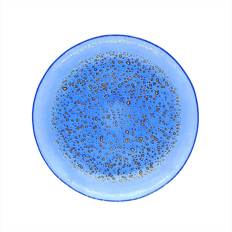Handcrafted Indigo and Bronze Glass Salad Plates, 8.5 inches