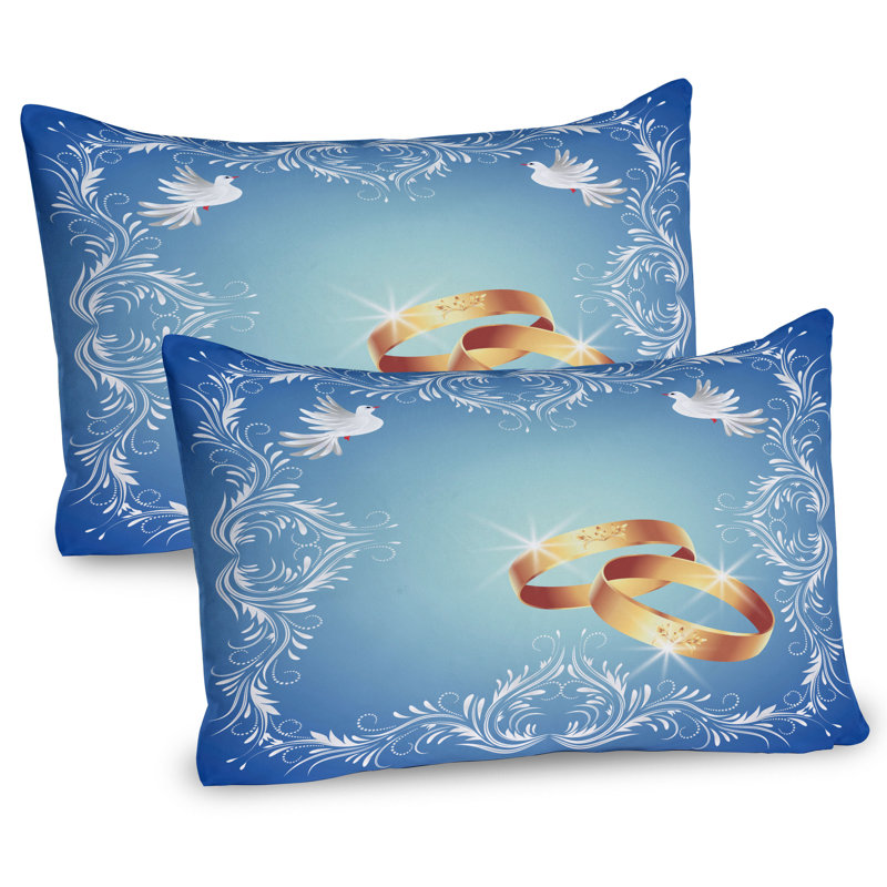 Ensemble de 2 taies décoratives bleues Ambesonne, H 20 po x l 26 po