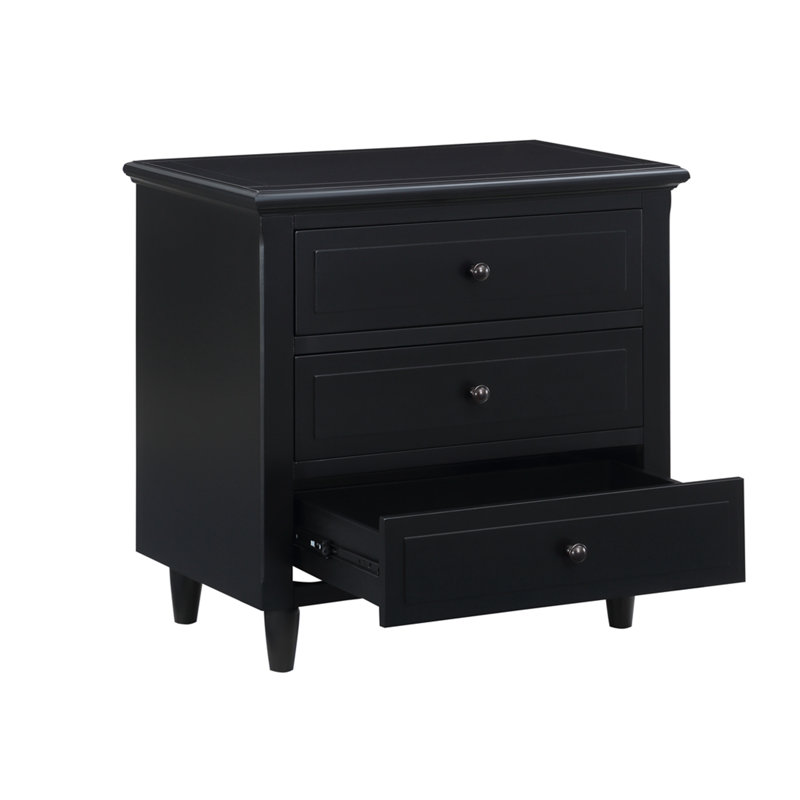 Élégante et fonctionnelle table de chevet à 3 tiroirs pour l'organisation de la chambre à coucher et l'amélioration esthétique.