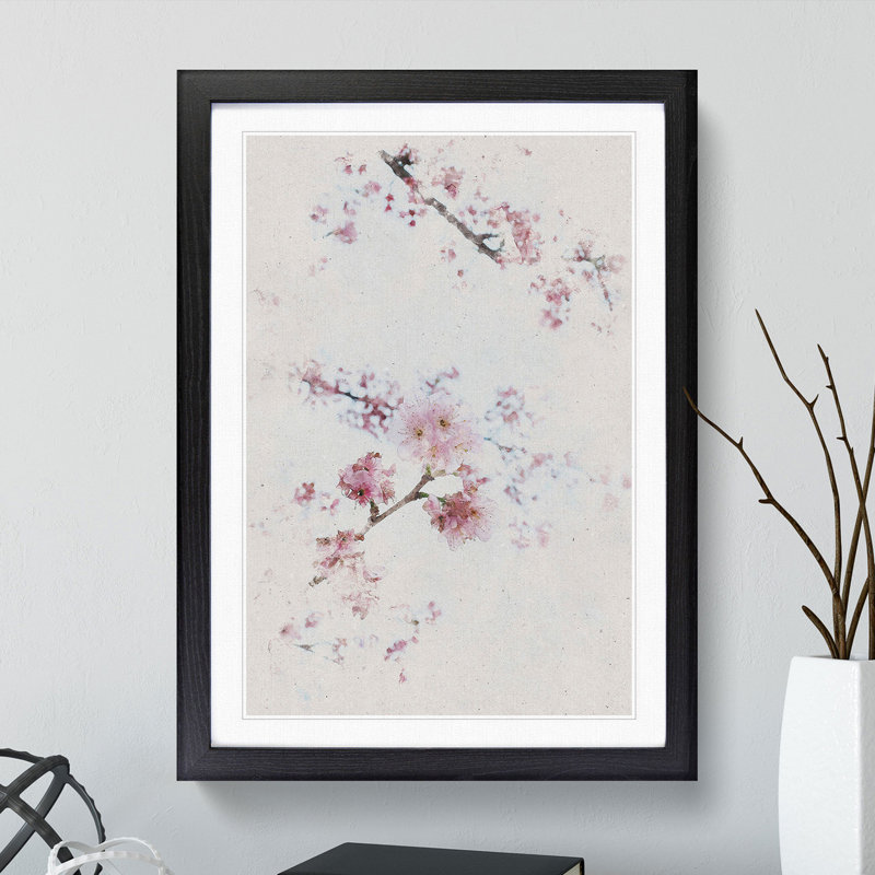 Eye of the Cherry Blossom Tree Watercolour - Picture Frame Graphic Art, Black, 48cm H x 36cm W x 2cm D