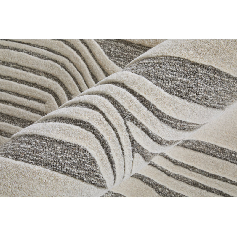 Kimball Transitional Abstract Ivory Area Rug, Rectangle 8' x 10'