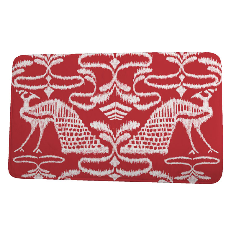 Tapis de bain Garold, l 21 po x L 34 po, Rouge