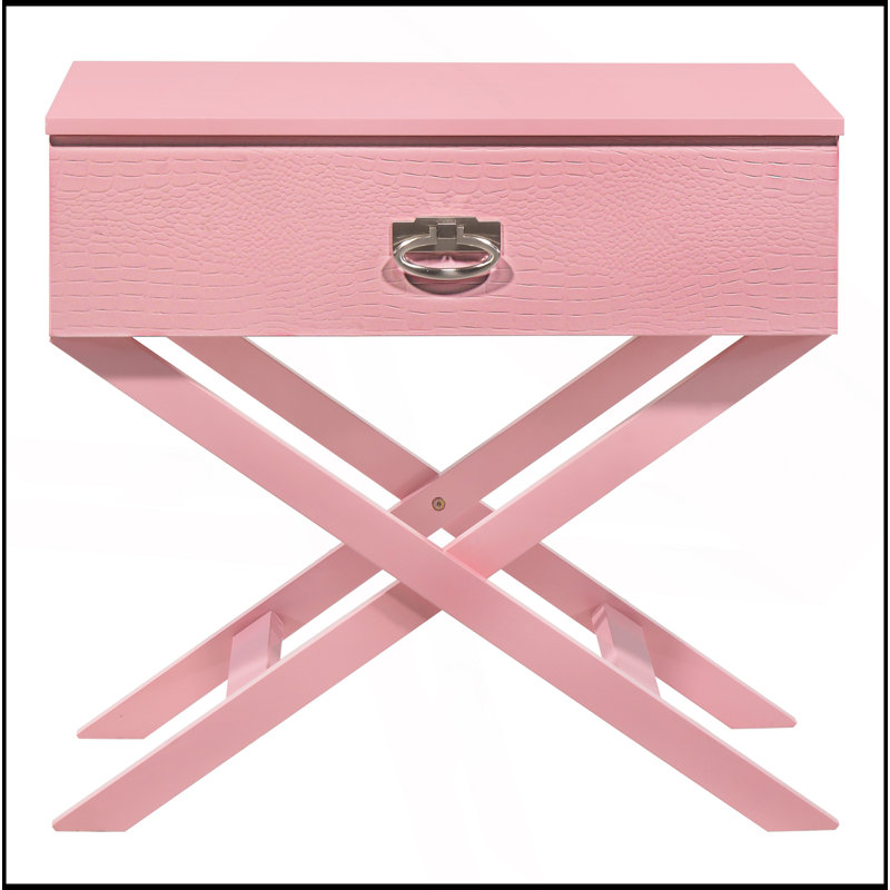 Table de chevet de charme pour espaces modernes, Rose