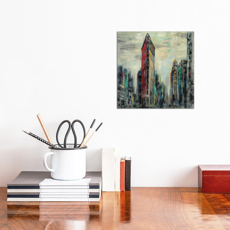 Manhattan Flatiron Building by Silvia Vassileva - Wrapped Canvas Gallery-Wrapped Canvas Giclée, 30.48 cm H x 30.48 cm W