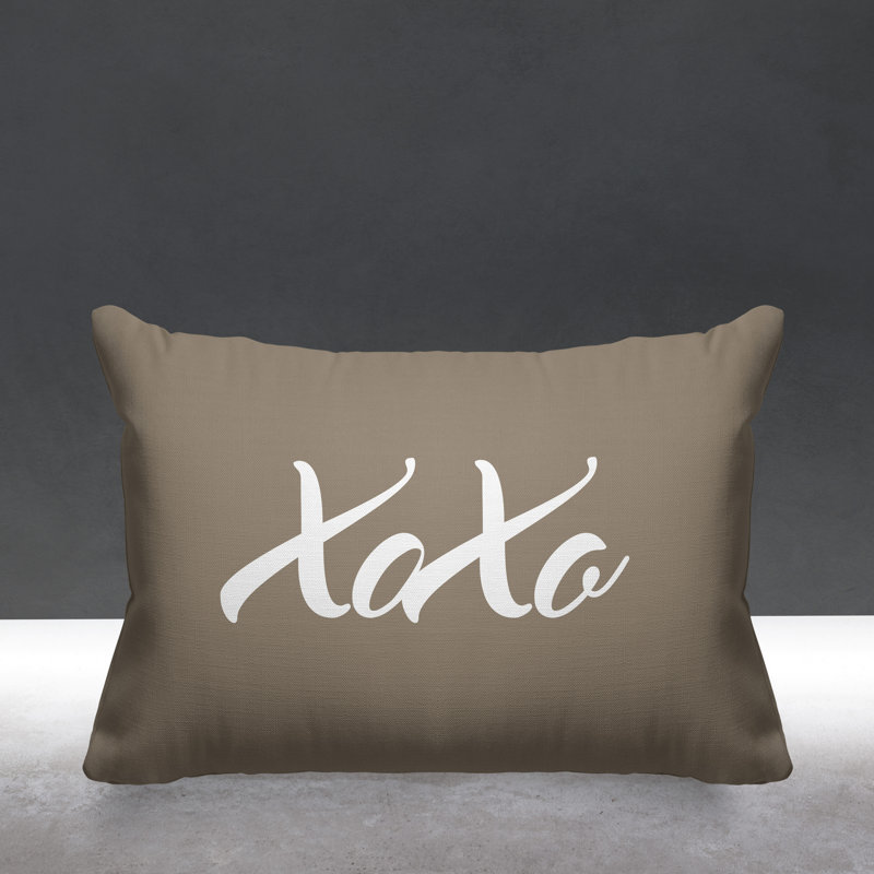 Housse et insert de coussin rectangulaire Asox Xoxo, Beige