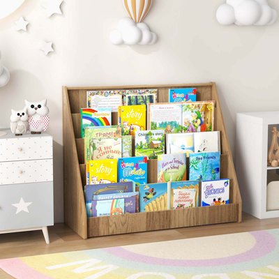 Bibliothèque à 5 niveaux pour enfants avec dispositif anti-basculement Hauteur adaptée aux enfants pour la chambre à coucher