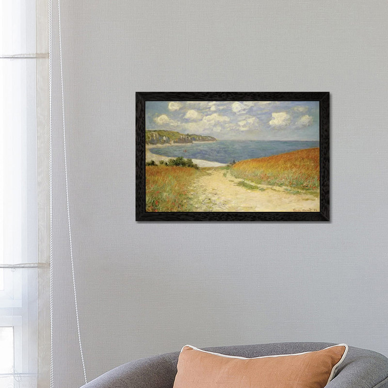 Path in the Wheat at Pourville, 1882 by Claude Monet - 1 Piece Floater Frame Wall Art on Canvas, 101.6 cm H x 66.04 cm W