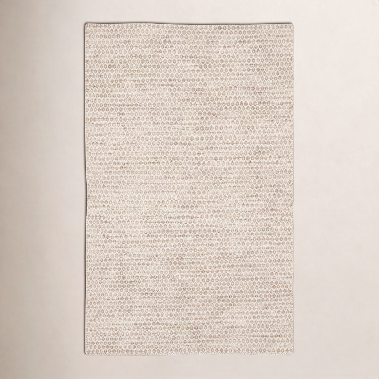 Midford Beige Hand-Woven Geometric Wool Rug, Rectangle 10' x 14'