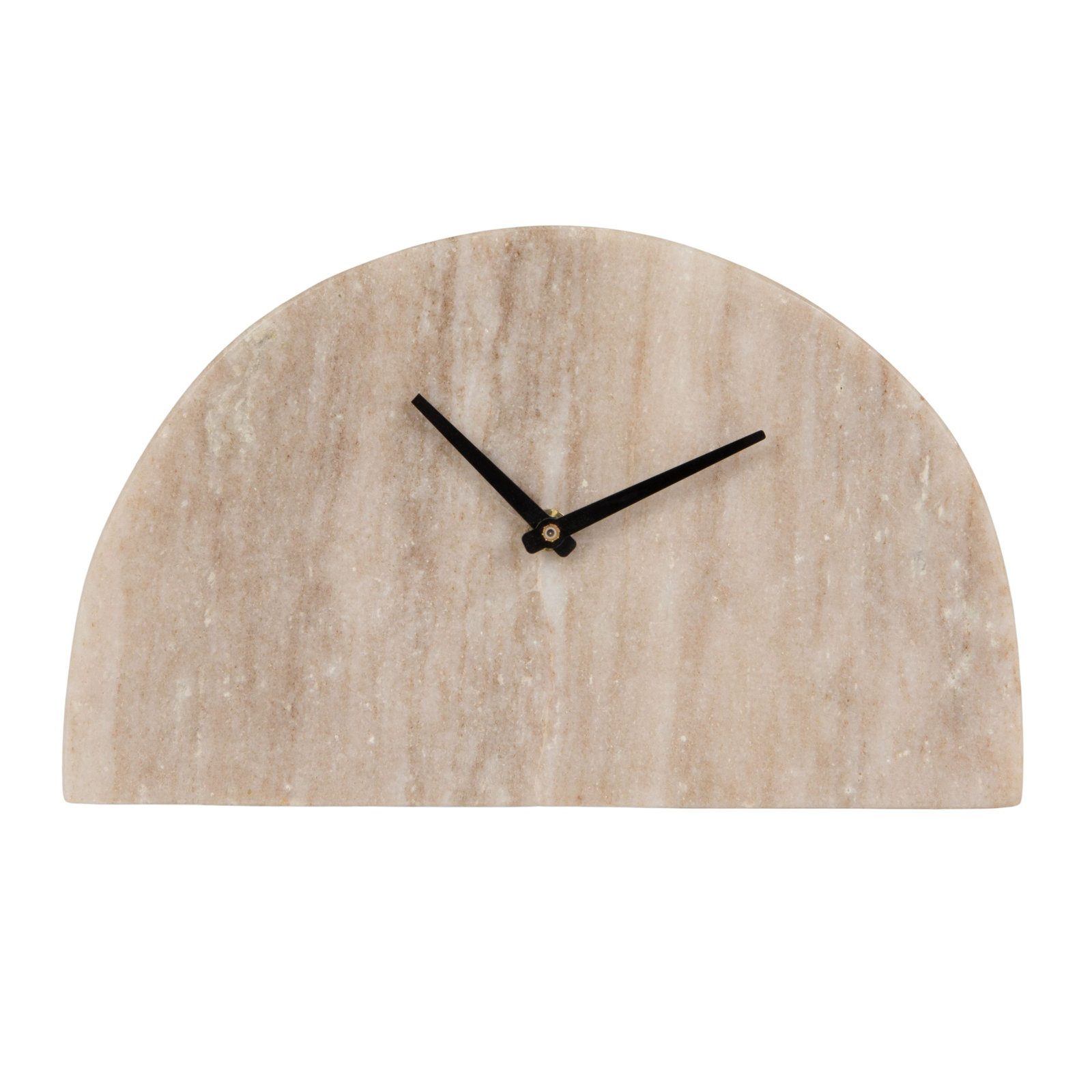 Maurelle Decorative Half Moon Marble Mantel Clock, Gray