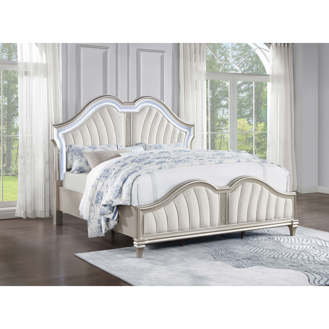 Keymari Upholstered Scalloped Bed Rosdorf Park 
