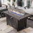 Aluminum & Iron Rectangular Propane Fire Pit Table With 55,000 Btu Output And Glass Guard