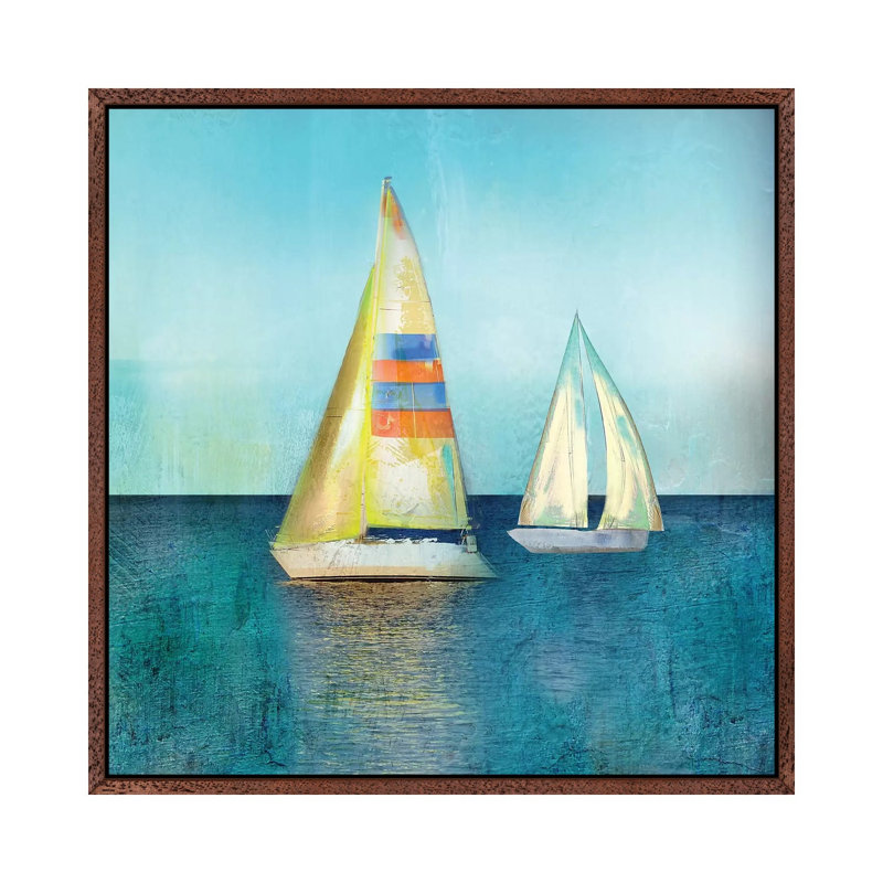 Colour Tint Breeze - Painting on Canvas, Classic Brown Wood Framed, 66.04 cm H x 66.04 cm W