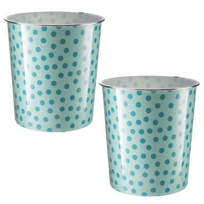 Ophia 7.7 Litre Plastic Waste Paper Basket Bin Pack Of 2 Round Waste Basket Open Trash Can