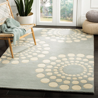 Tapis géométrique en laine et viscose touffeté à la main Campion Soho